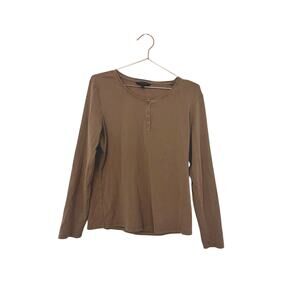 Banana Republic Brown Long-Sleeve Henley Top